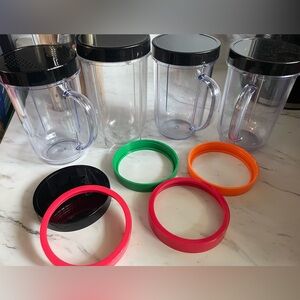 Magic bullet cups with different lids